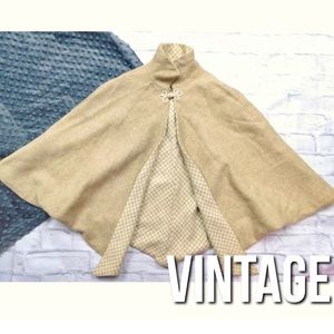 Vintage Tan Wool Capelet Cape
